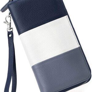 Womens Wallet RFID Blocking Genuine Leather Multi Credit Card Large Capacity Zip